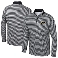 Haut rayé à glissière quart de tour Colosseum Black Purdue Boilermakers pour homme