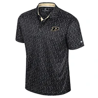 Men's Colosseum Black Purdue Boilermakers Sublimated Golf Polo
