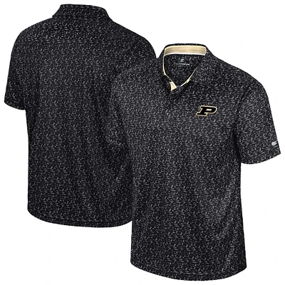 Men's Colosseum Black Purdue Boilermakers Sublimated Golf Polo