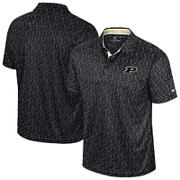 Men's Colosseum Black Purdue Boilermakers Sublimated Golf Polo