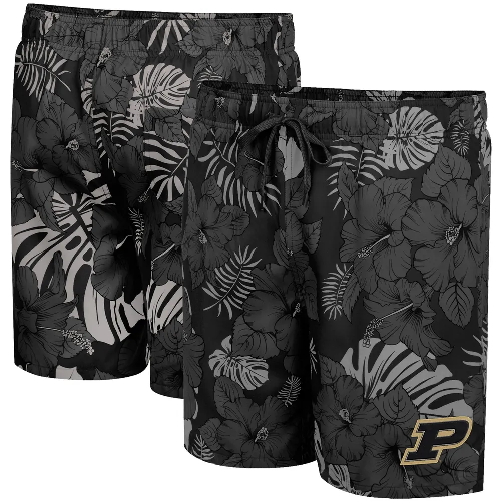 Men's Colosseum Black Purdue Boilermakers The Dude Swim Shorts