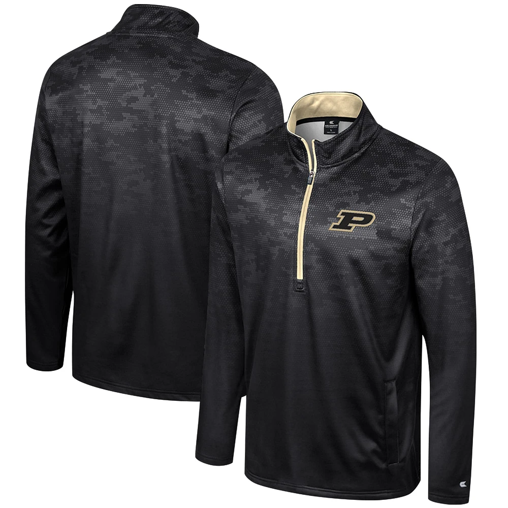 Men's Colosseum  Black Purdue Boilermakers The Machine Half-Zip Jacket