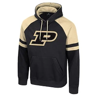 Men's Colosseum  Black Purdue Boilermakers Todd Raglan Pullover Hoodie