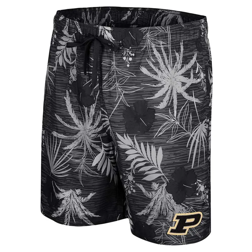 Men's Colosseum Black Purdue Boilermakers What Else is New Swim Shorts