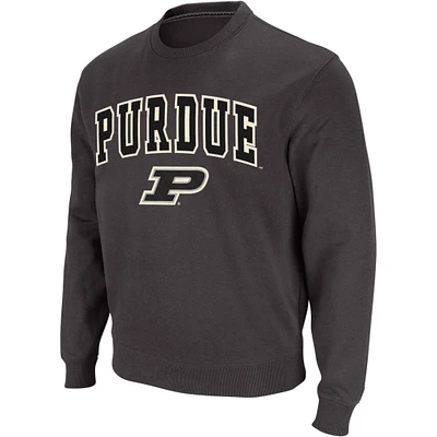 Men's Colosseum Charcoal Purdue Boilermakers Arch & Logo Crew Neck Sweatshirt