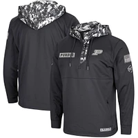 Men's Colosseum Charcoal Purdue Boilermakers OHT Military Appreciation Digi Camo Quarter-Zip Hoodie