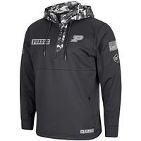 Men's Colosseum Charcoal Purdue Boilermakers OHT Military Appreciation Digi Camo Quarter-Zip Hoodie