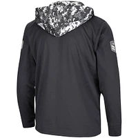 Men's Colosseum Charcoal Purdue Boilermakers OHT Military Appreciation Digi Camo Quarter-Zip Hoodie