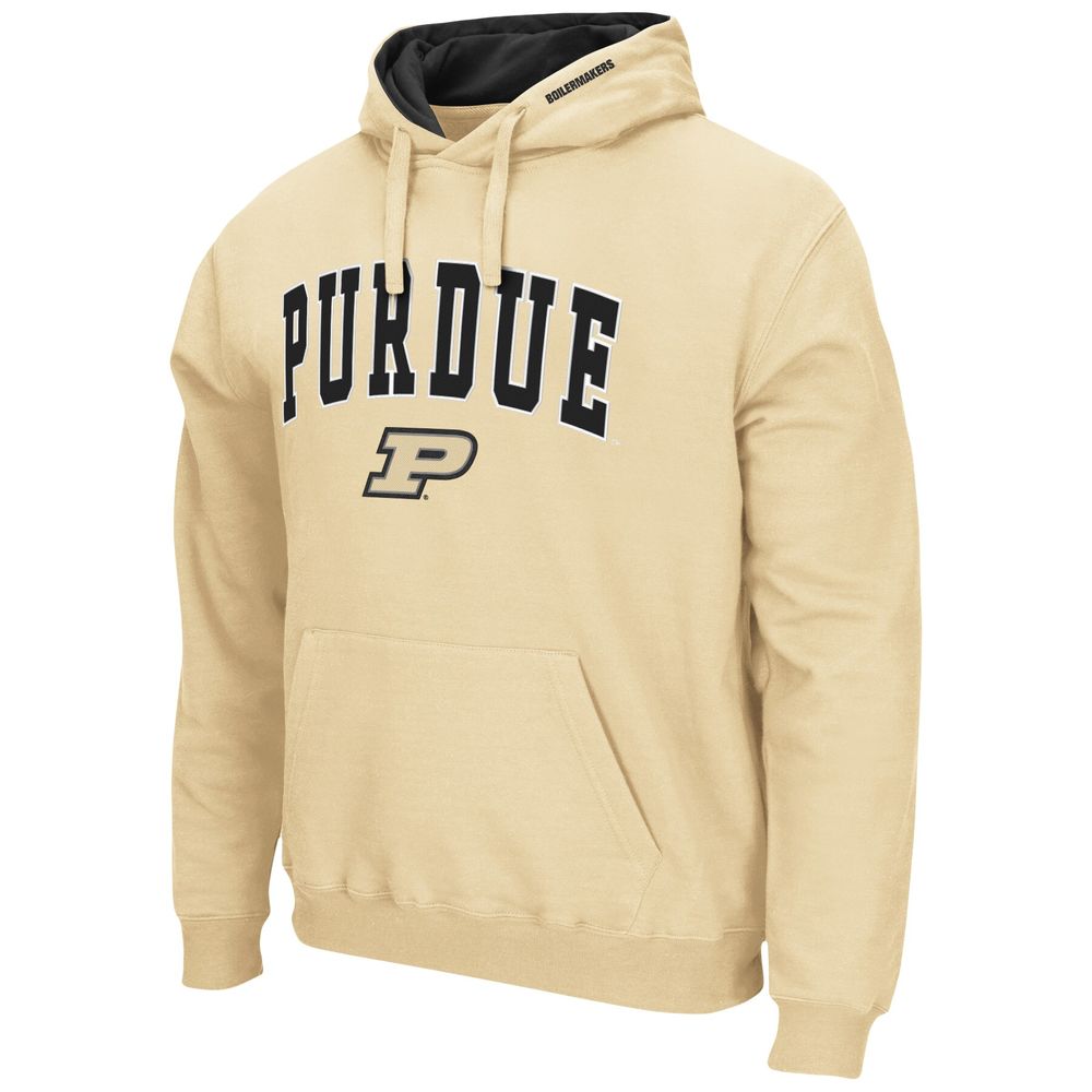 Men's Colosseum Gold Purdue Boilermakers Arch & Logo 3.0 Pullover Hoodie