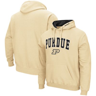 Men's Colosseum Gold Purdue Boilermakers Arch & Logo 3.0 Pullover Hoodie