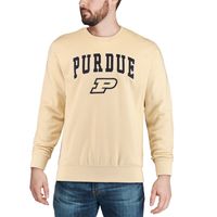 Men's Colosseum Gold Purdue Boilermakers Arch & Logo Crew Neck Sweatshirt