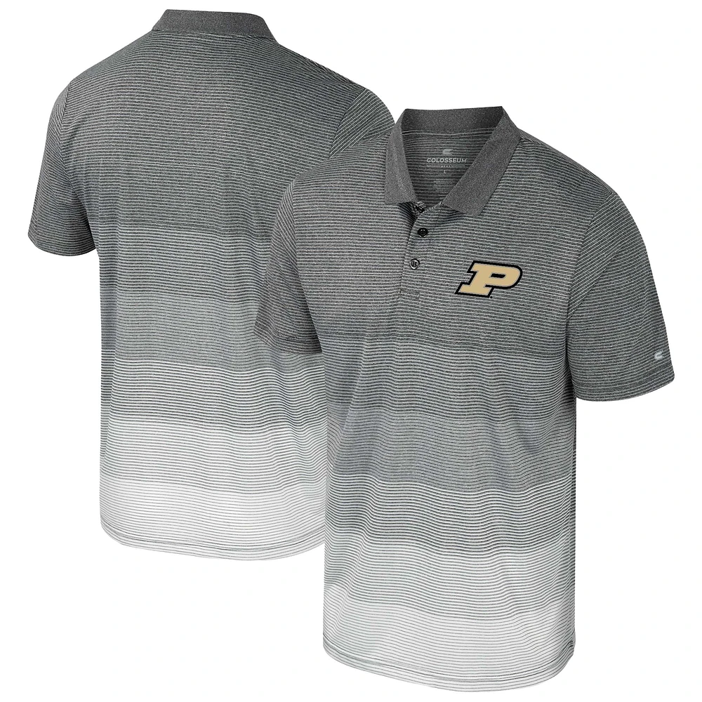 Polo en maille rayée Purdue Boilermakers Colosseum gris pour hommes