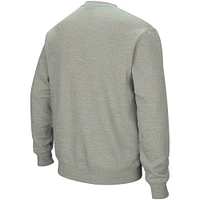 Men's Colosseum Heather Gray Purdue Boilermakers Arch & Logo Crew Neck Sweatshirt
