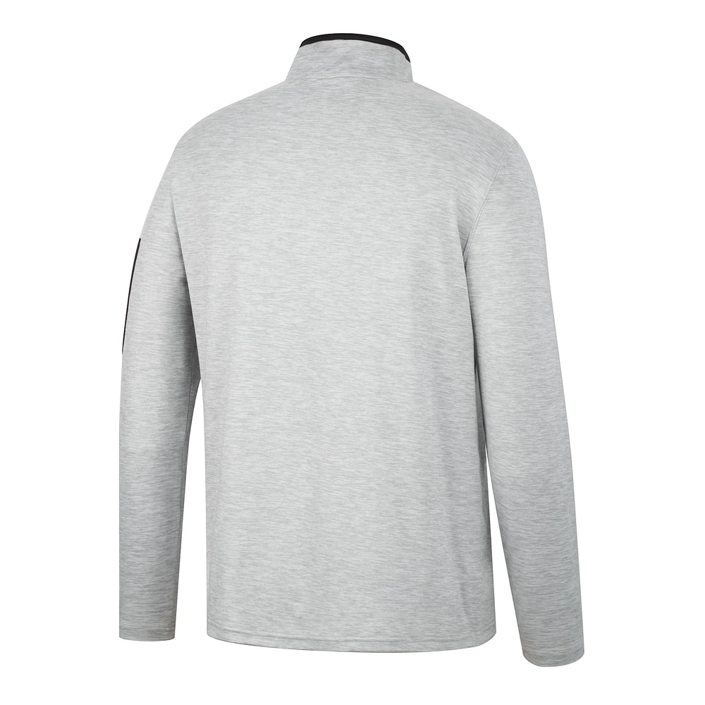 Men's Colosseum Heathered Gray/Black Purdue Boilermakers Country Club Windshirt Quarter-Zip Jacket