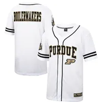 Maillot de baseball boutonné en maille Free Spirited Purdue Boilermakers Colosseum blanc pour hommes