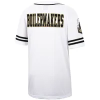 Maillot de baseball boutonné en maille Free Spirited Purdue Boilermakers Colosseum blanc pour hommes