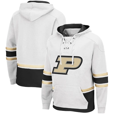 Chandail à capuchon Colosseum Purdue Boilermakers Lace Up 3.0 pour hommes, blanc