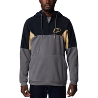 Men's Columbia Charcoal Purdue Boilermakers Lodge Quarter-Zip Hoodie