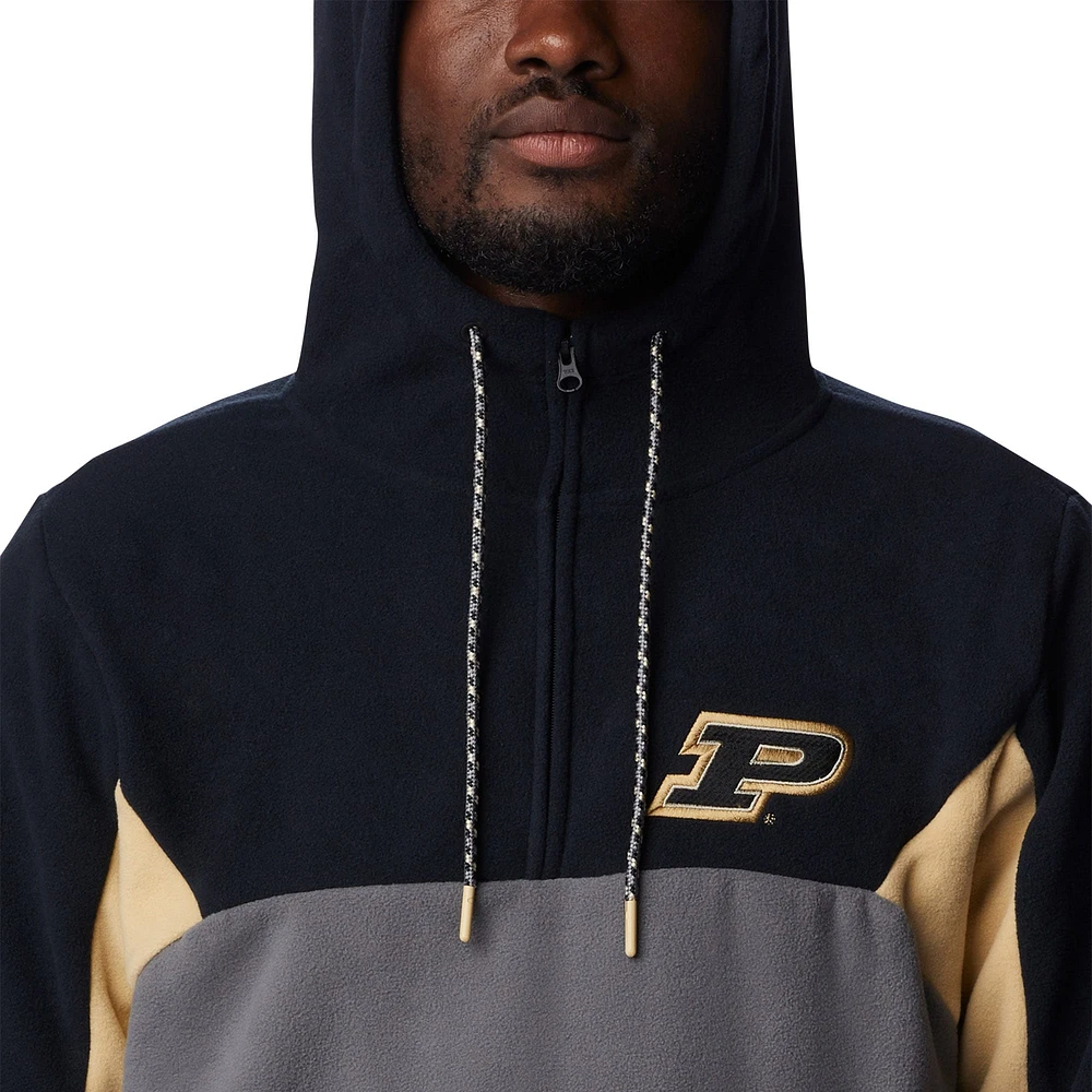 Men's Columbia Charcoal Purdue Boilermakers Lodge Quarter-Zip Hoodie