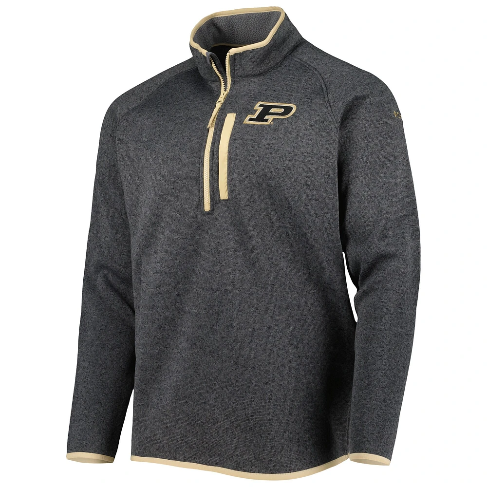 Columbia Grey Purdue Boilermakers Canyon Point Omni-Shield Raglan Chandail à demi-glissière pour homme