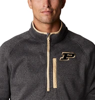 Columbia Grey Purdue Boilermakers Canyon Point Omni-Shield Raglan Chandail à demi-glissière pour homme