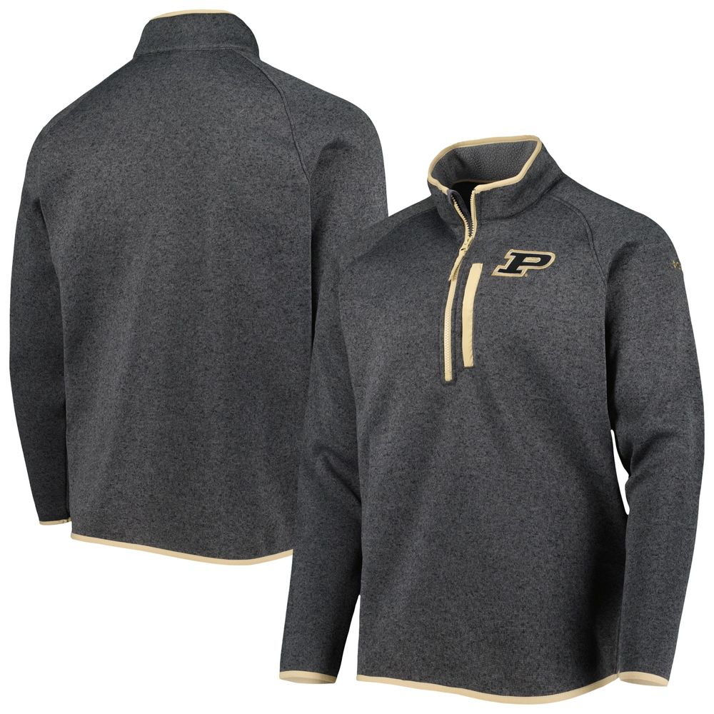 Men's Columbia Gray Purdue Boilermakers Canyon Point Omni-Shield Raglan Half-Zip Pullover Top