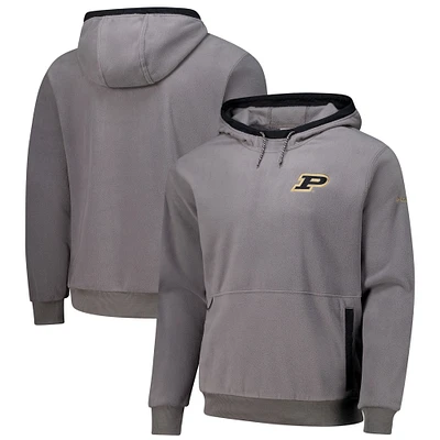 Sweat à capuche en polaire Columbia Purdue Boilermakers Flanker pour homme, gris