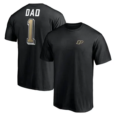 Purdue Boilermakers Fanatics Branded Number One Dad T-Shirt - Black