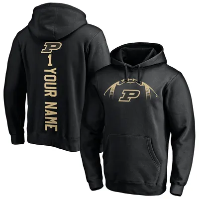 Purdue Boilermakers Fanatics Branded Playmaker Football Personalized Name Pullover Hoodie - Black