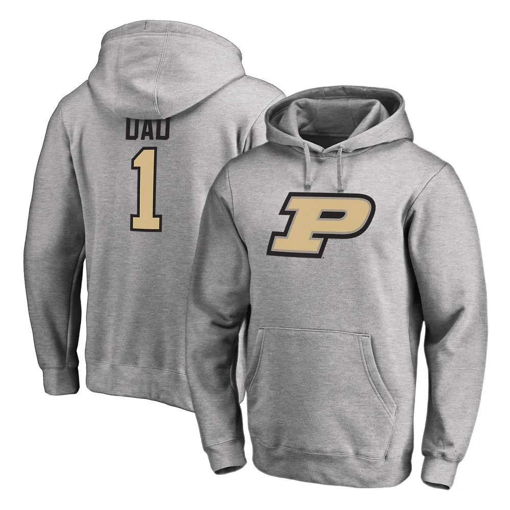 Purdue Boilermakers Fanatics Branded #1 Dad Pullover Hoodie - Heathered Gray