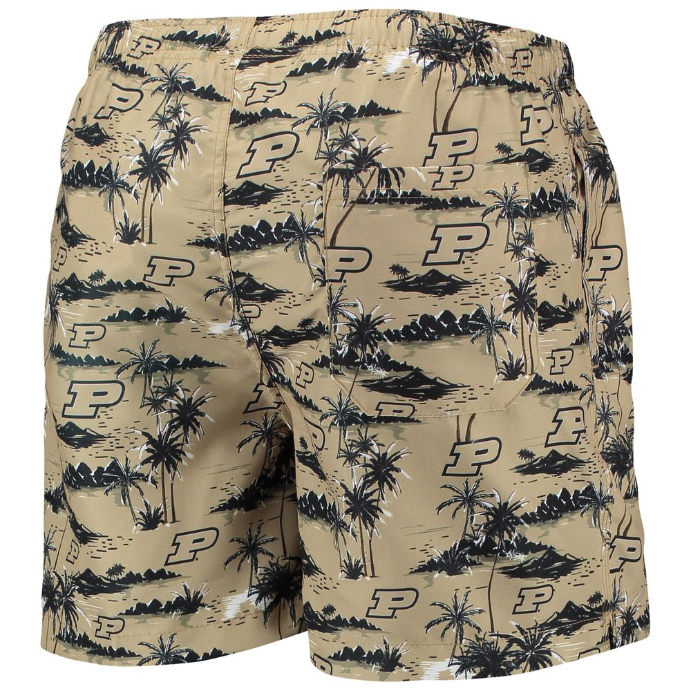 Men's FOCO Gold Purdue Boilermakers Island Palm Swim Trunks
