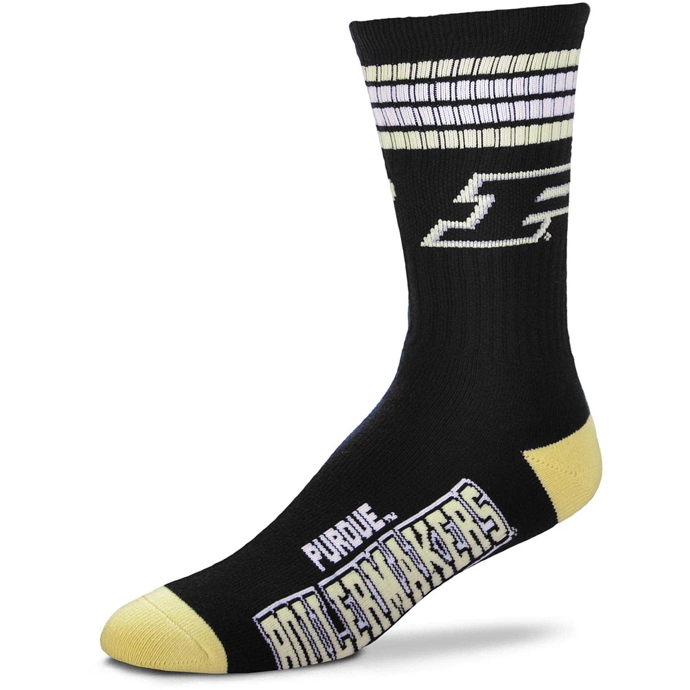 Men's For Bare Feet Purdue Boilermakers 4-Stripe Deuce Quarter-Length Socks