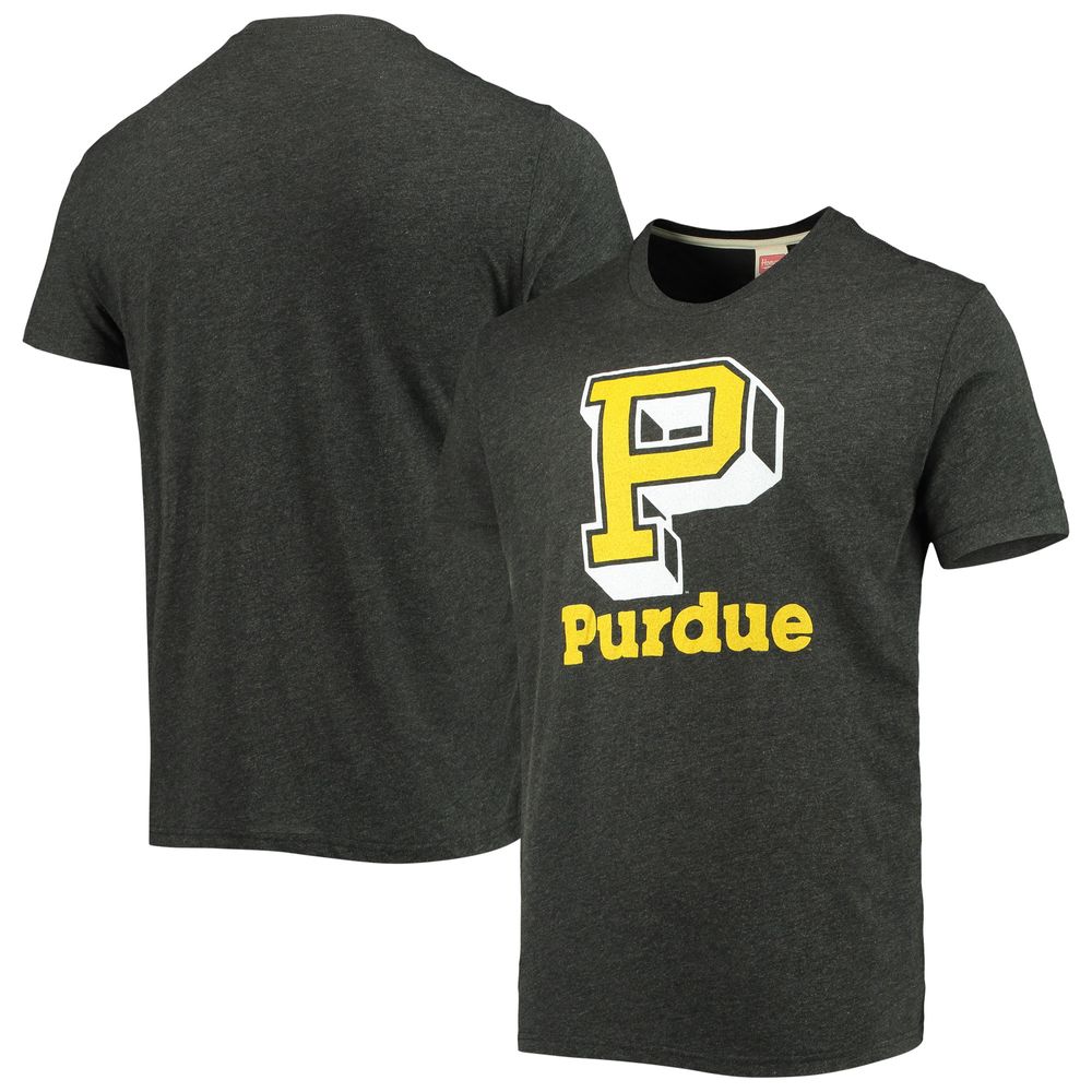 Men's Homage Heathered Charcoal Purdue Boilermakers Local Tri-Blend T-Shirt