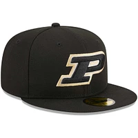 Casquette ajustée 59FIFTY Purdue Boilermakers noire New Era pour homme
