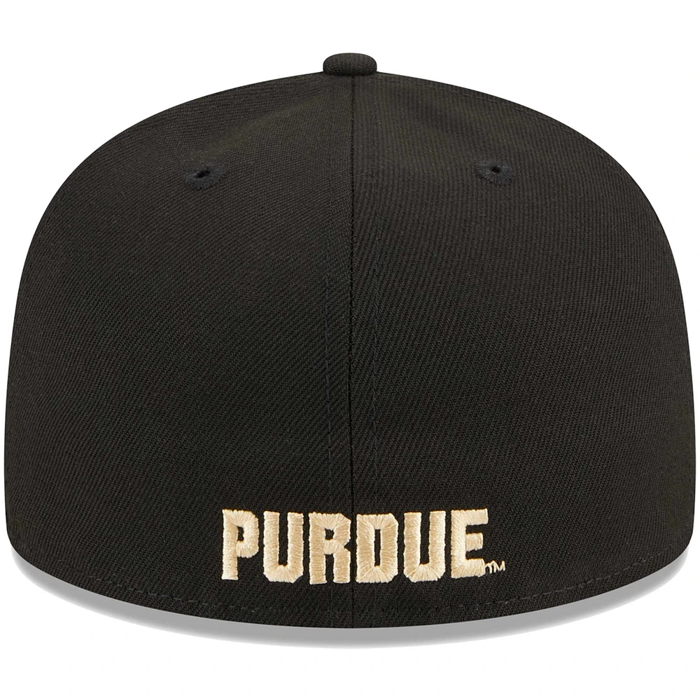 Casquette ajustée 59FIFTY Purdue Boilermakers noire New Era pour homme