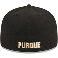 Casquette ajustée 59FIFTY Purdue Boilermakers noire New Era pour homme