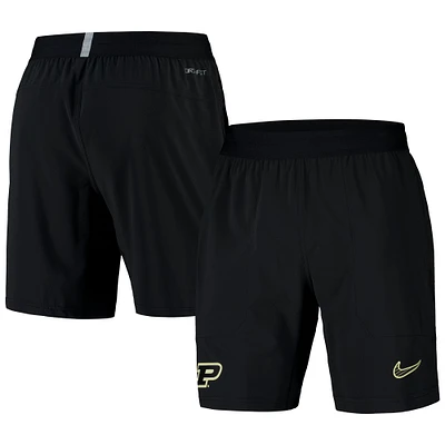 Short tissé Nike Purdue Boilermakers 2024/25 Sideline Performance pour homme noir