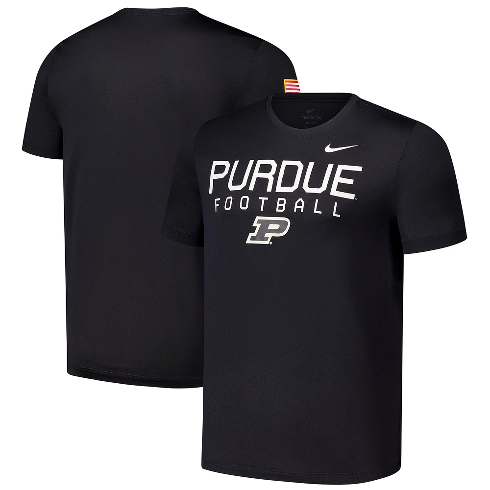 T-shirt Nike noir pour homme Purdue Boilermakers 2024 Military Appreciation Legend Performance