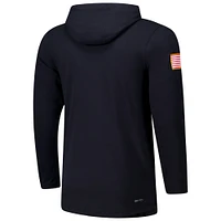 T-shirt à capuche manches longues Nike Purdue Boilermakers 2024 Military Appreciation Performance pour homme