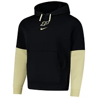 Men's Nike Black Purdue Boilermakers 2024 Sideline Club Fleece Pullover Hoodie