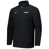 Men's Nike Black Purdue Boilermakers 2024 Sideline Coach Quarter-Zip Hoodie Jacket