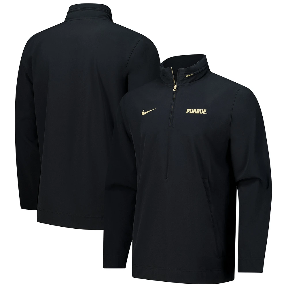 Veste à capuche zippée Nike noire Purdue Boilermakers 2024 Sideline Coach pour homme