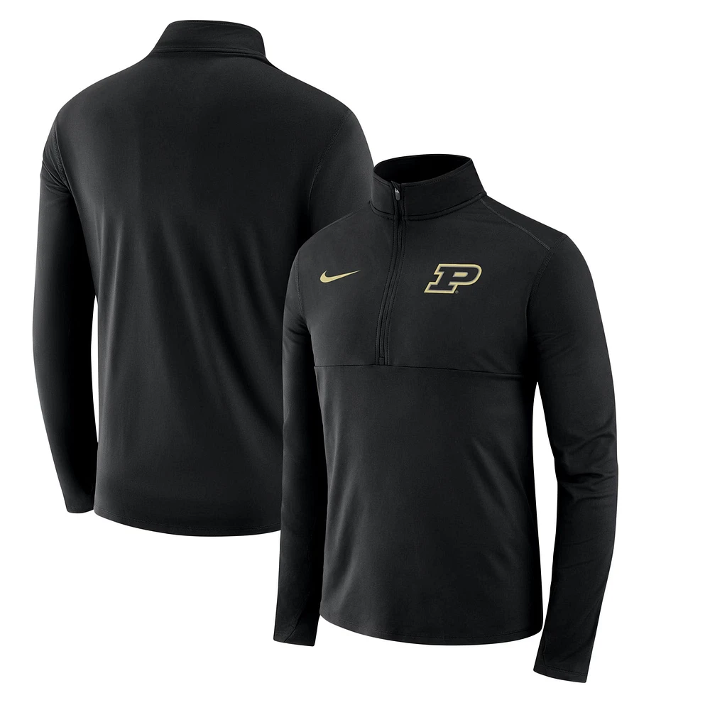 Haut à demi-zip Nike Purdue Boilermakers Core Performance pour homme, noir