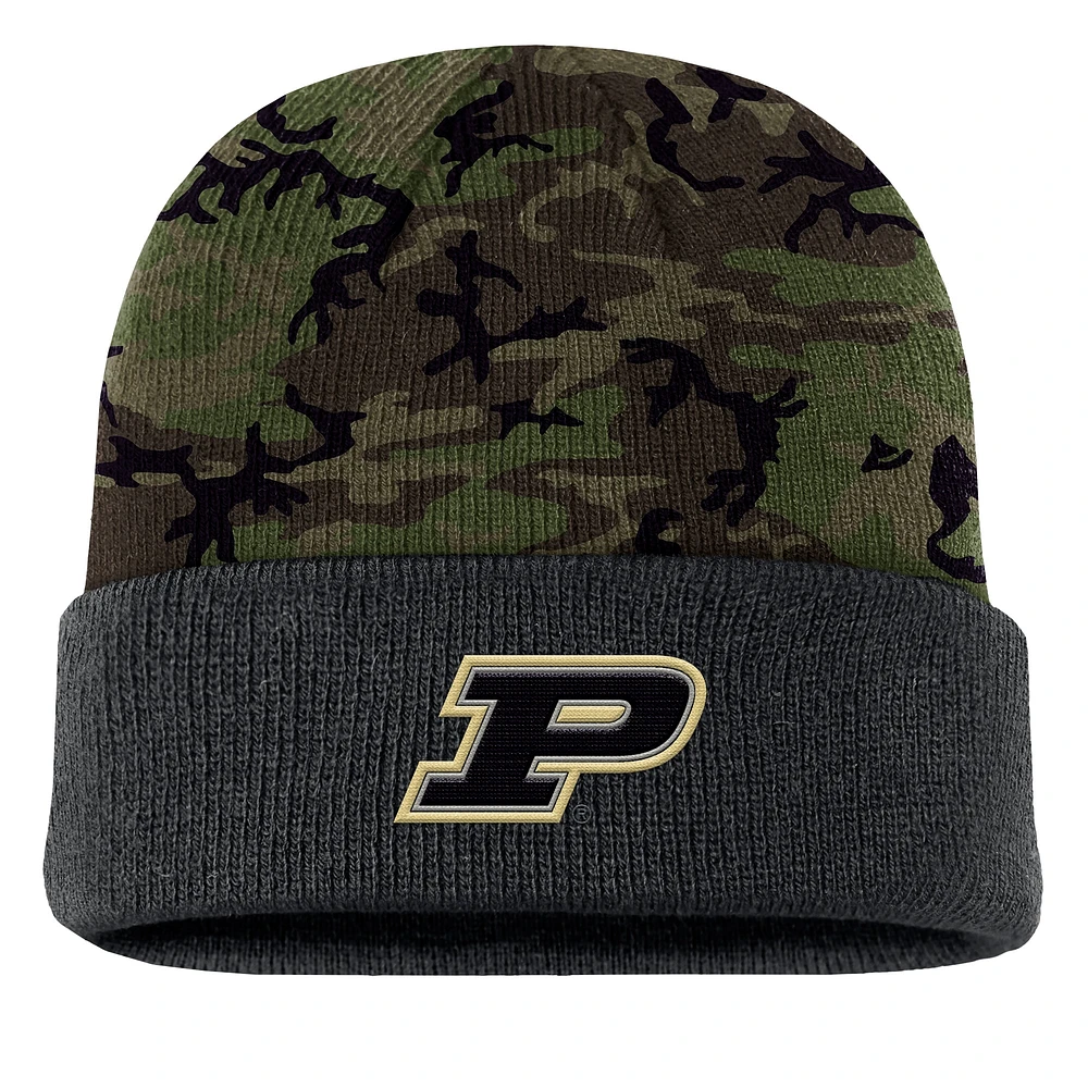 Bonnet en tricot à revers camouflage Nike Purdue Boilermakers Military Appreciation pour homme