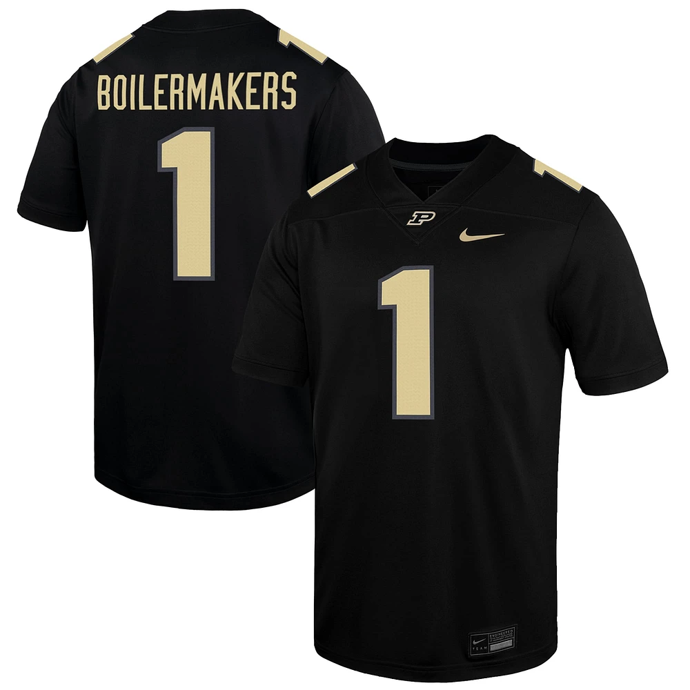 Maillot de match alternatif Nike #00 Purdue Boilermakers noir pour homme