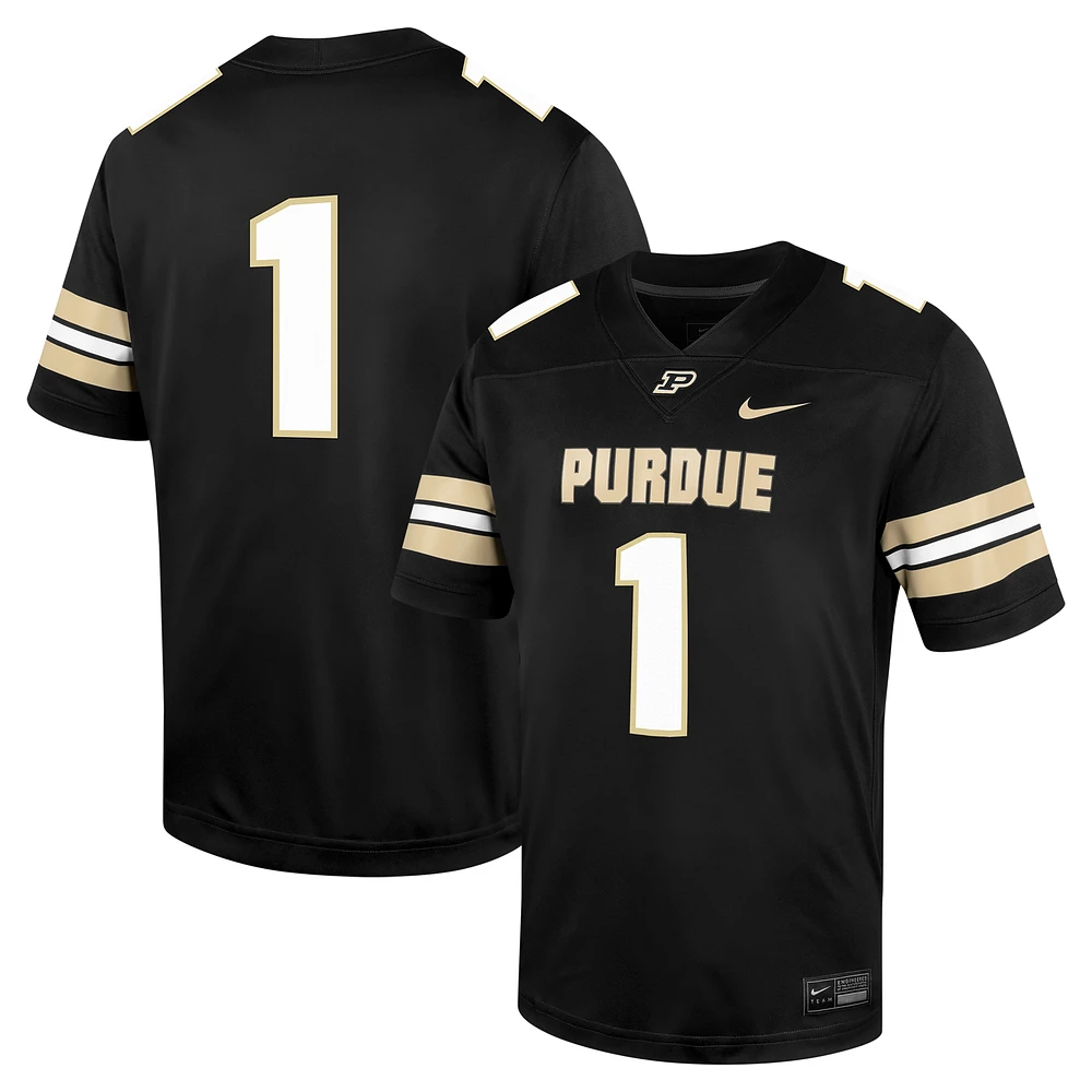 Men's Nike #1 Black Purdue Boilermakers Untouchable Football Jersey