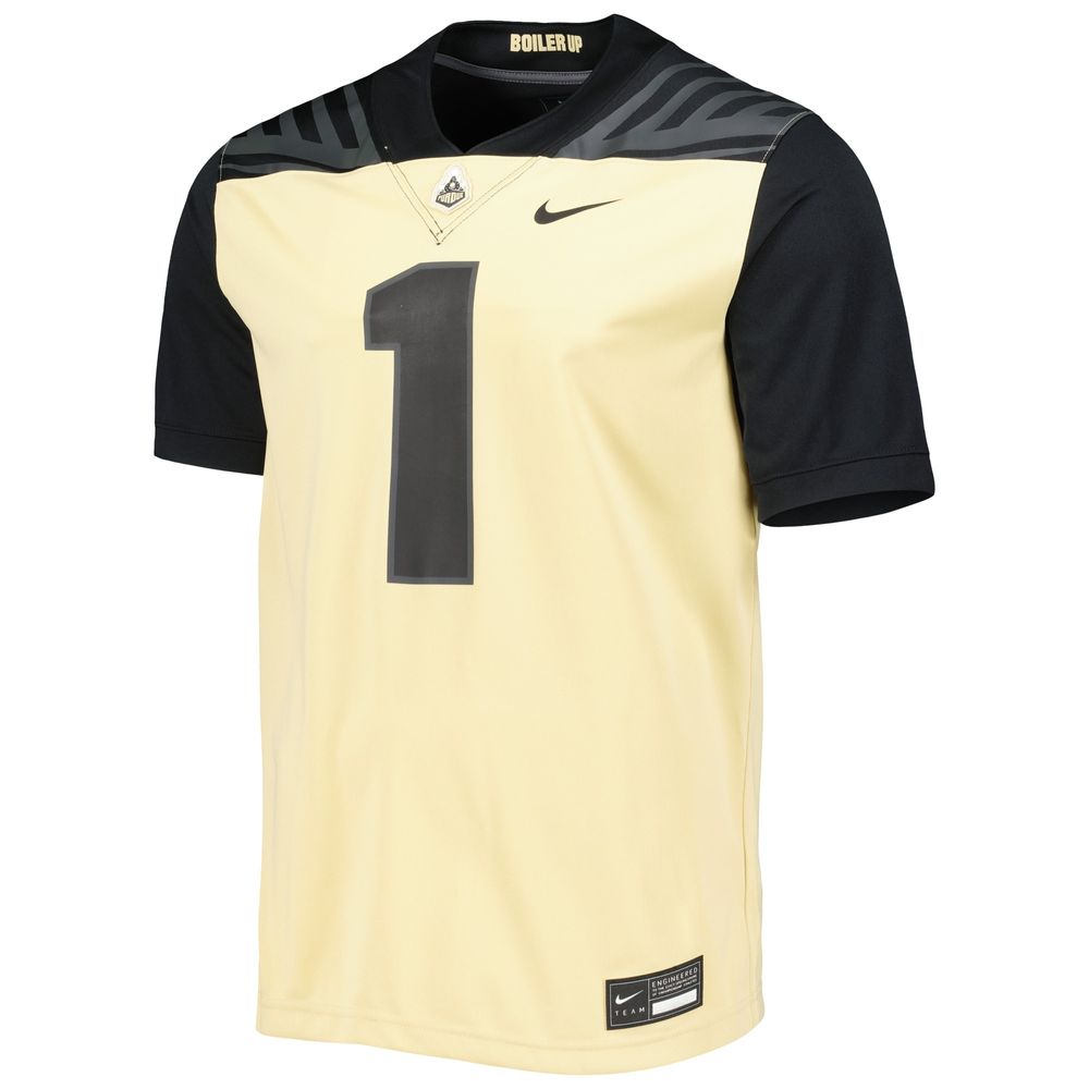 Men's Nike #1 Gold Purdue Boilermakers Untouchable Football Jersey