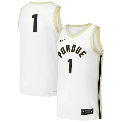 Maillot de basket-ball réplique blanc Nike #1 Purdue Boilermakers pour homme