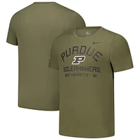 T-shirt Nike Olive Purdue Boilermakers 2024 Military Appreciation Performance pour homme