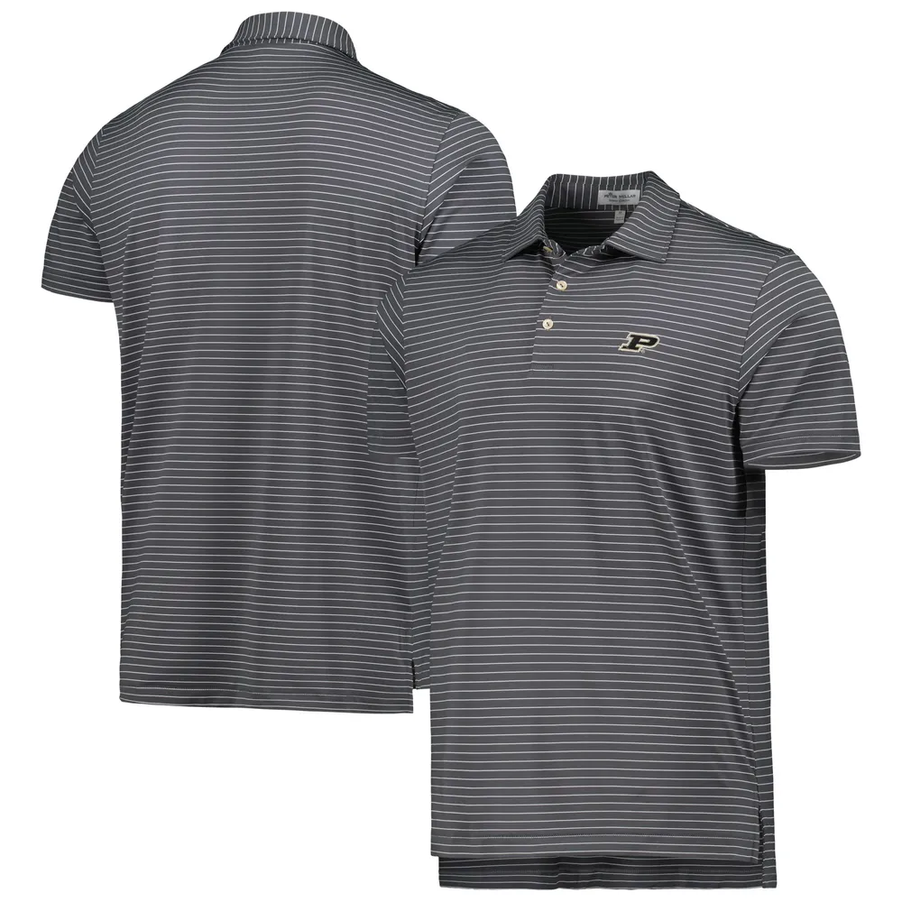 Men's Peter Millar Black Louisville Cardinals Jubilee Striped Performance Jersey  Polo